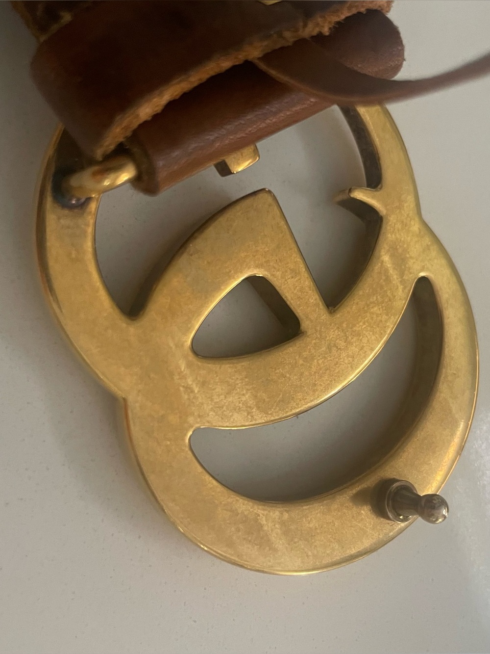Gucci Marmot gold and brown belt - Picture 2 of 9